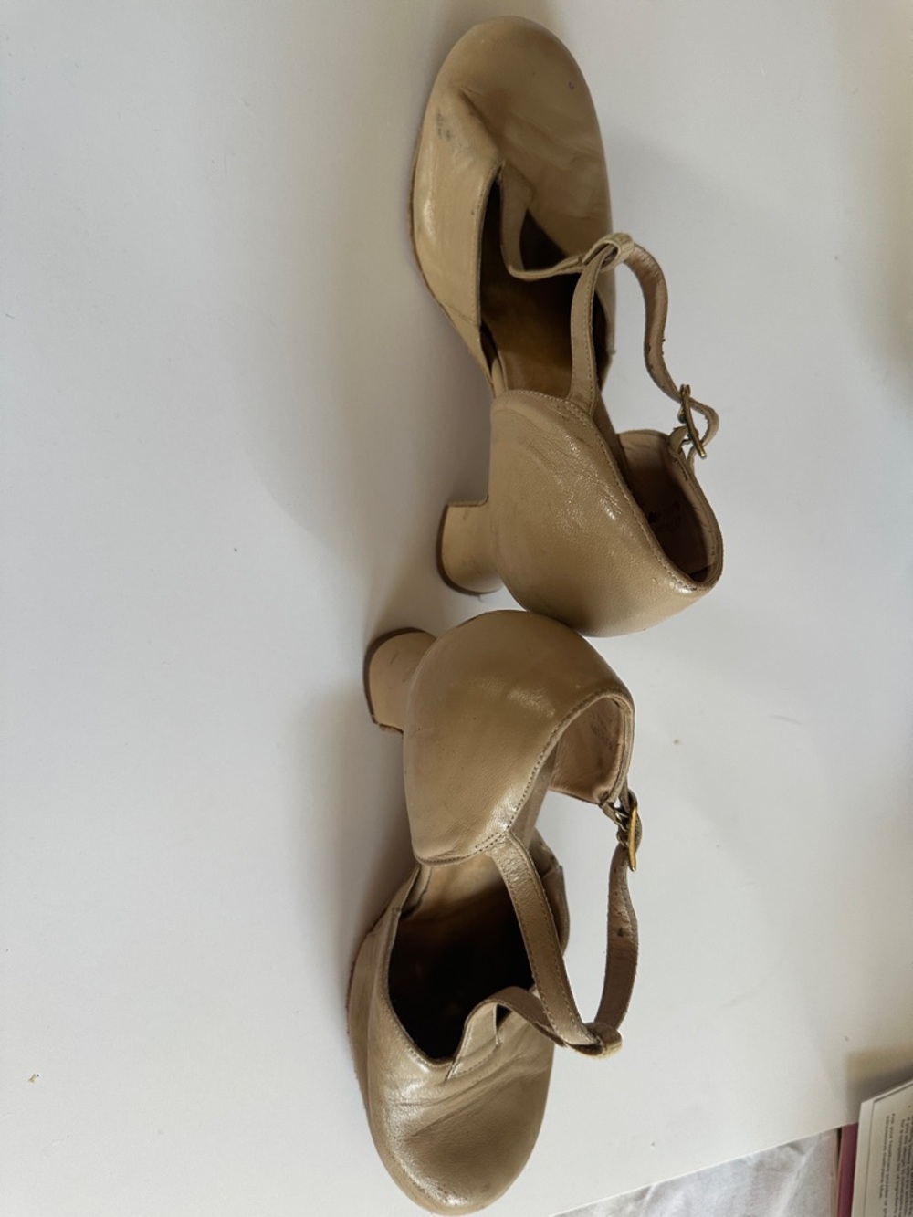 La Duca Beige Leather Jazz Shoes